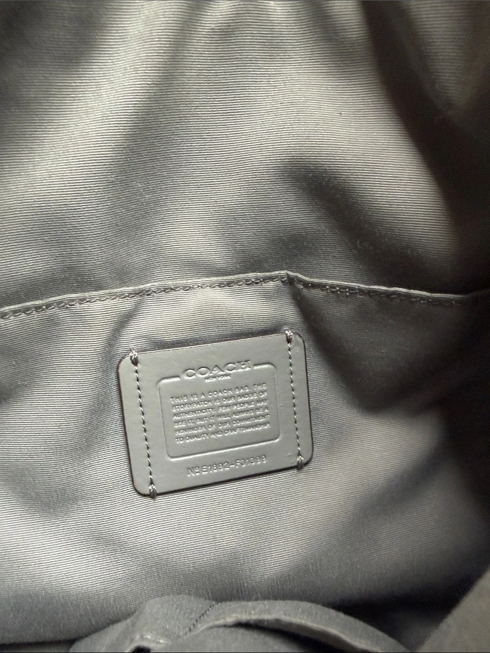 Coach Gray Pebbled Leather Shoulder Bag